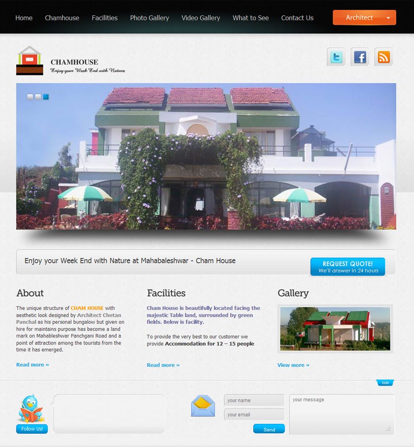 Screenshot Home Page - www.chamhouse.in