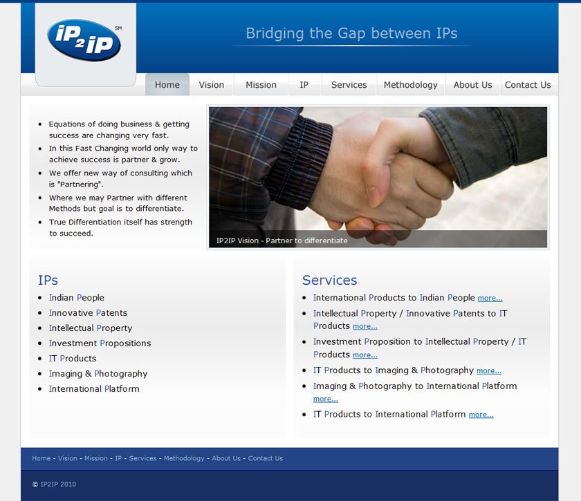 Screenshot Home Page - www.ip2ip.co.in