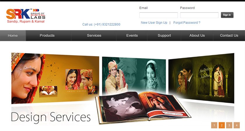 Screenshot Home Page - www.srkpro.com